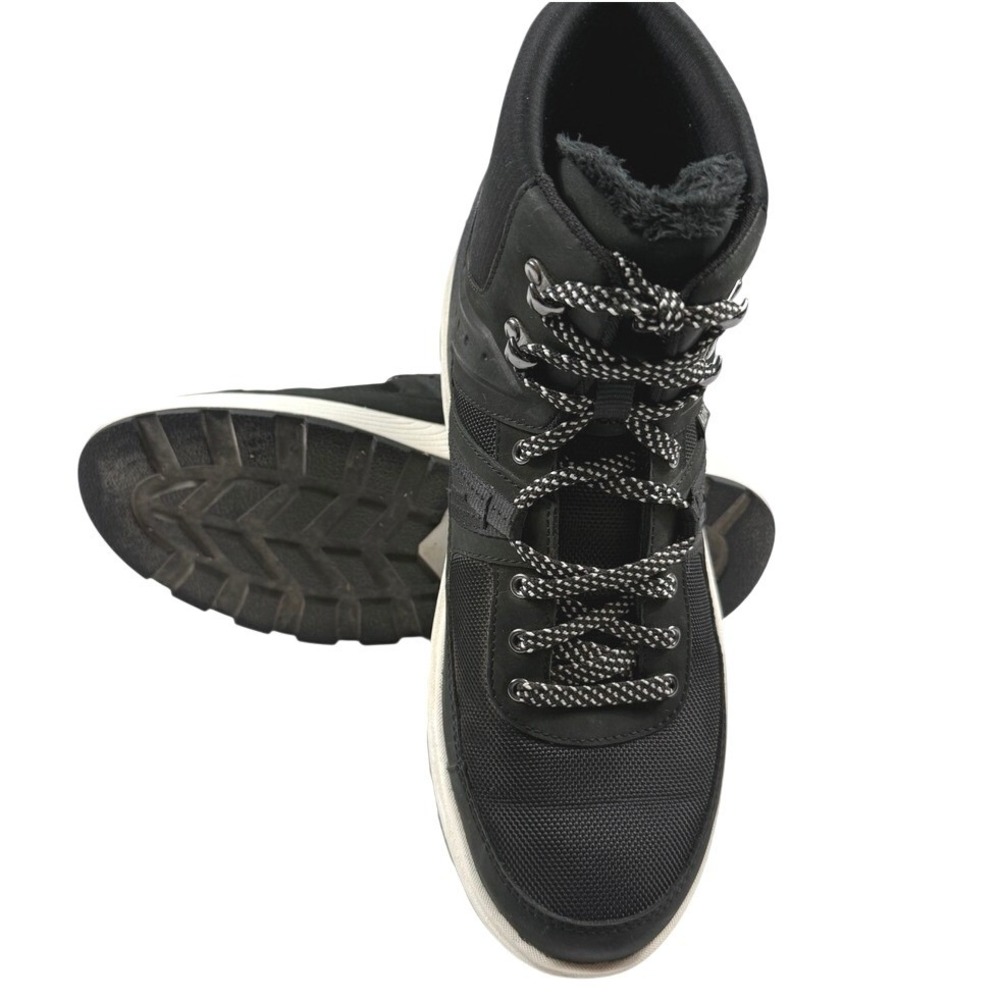Kizik Wasatch Hands Free Boots Black Faux Fur Lined Mid Top Sneakers Mens 11